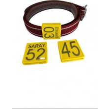 Özgürce 25 Adet Sarı Büyükbaş Hayvan Boyunluk ve Numaratör Takımı