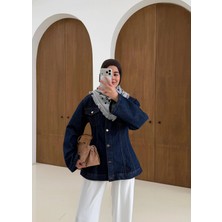 Moda Aksa 0000 Bel Oturmalı Kot Ceket