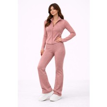 Paw Garage Kadın Fermuarlı Ceket & Geniş Paça Tayt Alt-Üst Takım