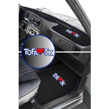 Tusba Market Tofaş Doğan Kartal Şahin Mavi Kenarlı 5'li Araç Halı Paspas & Yüksek Torpido Kaplama Koruma Halısı