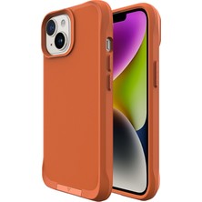 Bix iPhone 14 Vortex Magsafe Kılıf Stand Özellikli 3x Korumalı Mikro Fiber Iç Yüzey Turuncu