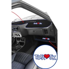 Tusba Market Tofaş Doğan Kartal Şahin Yüksek Torpido Kaplama Halısı & Alt Sehpa Örtüsü - Nakış Işleme Mavi Kenar