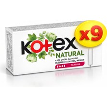 Kotex Natural Süper Tampon 16'lı X9 Paket (Toplam 144 Adet)