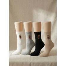 Budy Socks Sevimli Ayı Desenli Tenis 3'lü Çorap