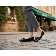 Kindep (Cico) Toka Detaylı Küt Burun Günlük Rahat Kadın Babet Siyah