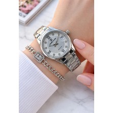 Daniel Klein Çelik Kordonlu 2 Yıl Garantili 3 Atm Suya Dayanıklı Kadın Kol Saati+Bileklik BF.11024.1