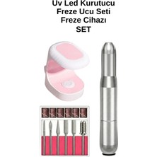Ellea Nail Mini Uv LED Lamba ve Metal Gövdeli Manikür Pedikür Törpü Freze Seti