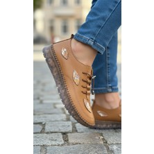 Kindep (Angel) Içi Dışı Hakiki Deri Comfort Günlük Kadın Ayakkabı Taba