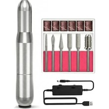 Ellea Nail Metal Gövdeli Freze Törpü Makinası Manikür Pedikür Cihazı ve 6 Adet Freze Ucu