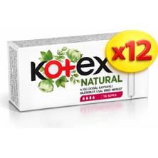 Kotex Natural Süper Tampon 16'lı X12 Paket (Toplam 192 Adet)