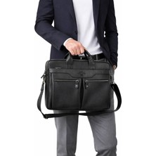 Derise Club Erkek Siyah Renk Dosya Çantası Omuz Askılı 15,6 inç Laptop Ve Evrak Çantası