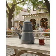 Antrasit Renk Emaye Çaydanlık Takımı