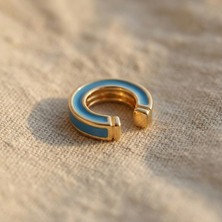 Zeino Renk Seçenekli Kalın Mineli Çelik Kıkırdak Küpeler - 14K Altın Rengi Kaplama, 1,5 cm Çap