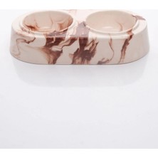 2'li Seramik Mama Kabı – Kedi ve Köpekler Için Sağlıklı Kahverengi Mama Kasesi - 500 ml Doğal Mama ve Su Kabı