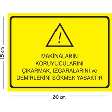 Mayeka Metal Makinaların Koruyucularını Çıkarmak Izgaralarını ve 15X20 cm Uyarı Iş Güvenliği Levhası