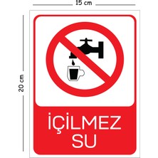 Mayeka Metal Içilmez Su 15X20 cm Uyarı Iş Güvenliği Levhası