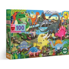 Eeboo   Eeboo 100 Parça Yapboz - Land Of Dinosaurs