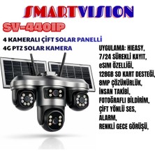 4 Kameralı Solar Ptz 4g Aov Yapay Zeka Destekli Akıllı Kamera