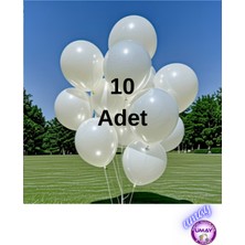 Atom 10 Adet 12 Inç Metalik Balon | Helyum Uyumlu Parlak Lateks Parti & Organizasyon Balonu