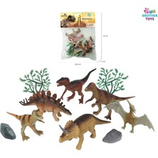 Brother Toys Poşetli 10 Parça Dinozor Dinazor Seti 14 Cm. Trex, Triceraptor, Pterodactyl, Velociraptor
