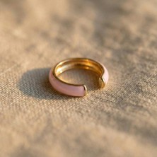 Zeino Renk Seçenekli Minimal Mineli Çelik Kıkırdak Küpeler - 14K Altın Kaplama - 16 mm çap