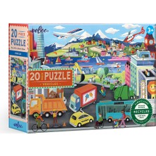 Eeboo   Eeboo 20 Parça Yapboz - Vehicles