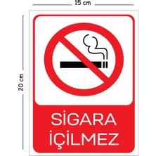 Mayeka Metal Sigara Içilmez 15X20 cm Uyarı Iş Güvenliği Levhası