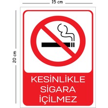 Mayeka Metal Kesinlikle Sigara Içilmez 15X20 cm Uyarı Iş Güvenliği Levhası