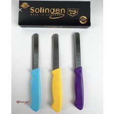 Solingen Orijinal 3'lü Micro Renkli Et Sebze Doğrama Bıçağı (Mor,Sarı,Turkuaz)