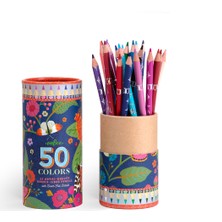 Eeboo   Eeboo Çift Uçlu Kutulu 50 Renk Kuru Boya Kalemi - Victoria