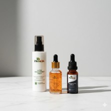 Panacea 24K Altın Serum + Kaş Kirpik Serumu + Nemlendirici | Canlı Bakımlı ve Işıltılı Cilt 3lü Set