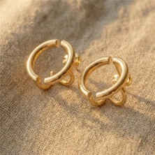 Zeino Yarım Halka Açık Daire Küpe 14K Altın Rengi Kaplama, 1,3 cm Çap