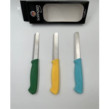 Solingen Orijinal 3'lü Micro Renkli Et Sebze Doğrama Bıçağı(Sarı,Yeşil,Turkuaz)