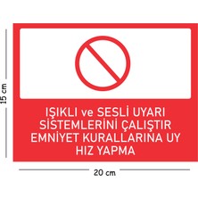 Mayeka Metal Işıklı ve Sesli Uyarı Sistemlerini Çalıştır Emniyet Kural 15X20 cm Uyarı Iş Güvenliği Levhası