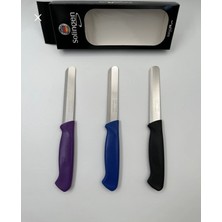 Solingen Orijinal 3'lü Micro Renkli Et Sebze Doğrama Bıçağı (Mor,Lacivert,Siyah)