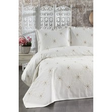 Danteel Home Rüya Nakışlı Şönil 3 Parça Çift Kişilik Yatak Örtüsü Krem