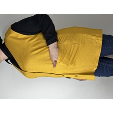 Yaşar Triko Kadın Hardal Düğmeli Çift Cepli Jakarlı Yelek