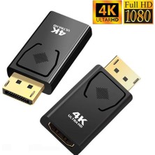 Lunatic 4649 4K Destekli Displayport HDMI Çevirici Dönüştürücü Adaptör Displayport V1.2 Destekli 10.8gbps'ye Kadar Video Bant Genişliği