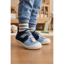 Gezer Erkek Çocuk Kışlık PVC Rahat Taban Tek Cırt Cırtlı Ayarlanabilir Kemer Ev Okul Kreş Panduf Ayakkabı