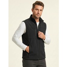 Genius Store Erkek Yelek Softshell Su Geçirmez Tam Fermuarlı Cepli Normal Kalıp Spor Yelek