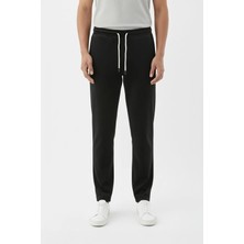 Sabri Özel Giotelli Siyah Regular Fit Pamuk Karışımlı Jogger Erkek Eşofman Altı