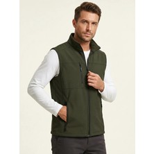 Genius Store Erkek Yelek Softshell Su Geçirmez Tam Fermuarlı Cepli Normal Kalıp Spor Yelek