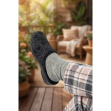 Gezer Kadın Kışlık Rahat  Yüksek Taban Nakışlı Tasarım Ev Bahçe Terlik