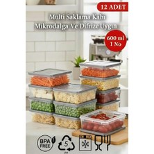 Effe Home 600 ml Multi Saklama Kabı Difrize Uygun 12 Adet No:1
