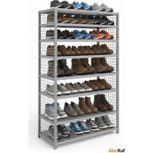 Alanraf Çelik Raf 8 Katlı Ayakkabılık Rafı 43X93X200 Dekoratif Raf, Depo Rafı, Arşiv Rafı, Kiler Rafı