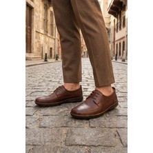 Al-Me Erkek Yazlık Iç Dış Hakiki Deri Ortopedik Rahat Klimalı Taban Bağcıklı Ayarlanabilir Günlük Klasik Ayakkabı