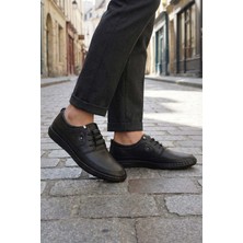 Al-Me Erkek Yazlık İç Dış Hakiki Deri Ortopedik Rahat Taban Bağcıklı Ayarlanabilir Günlük Klasik Ayakkabı