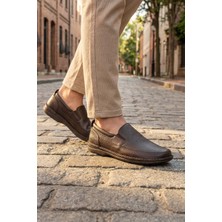 Al-Me Erkek Yazlık İç Dış Hakiki Deri Ortopedik Rahat Klimalı Taban Boğazdan Lastikli Esnek Günlük Ayakkabı