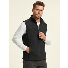 Genius Store Erkek Yelek Softshell Su Geçirmez Tam Fermuarlı Cepli Normal Kalıp Spor Yelek