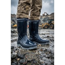 Gezer Erkek Kışlık Boğazdan Bağcıklı PVC Su Geçirmez Çizme